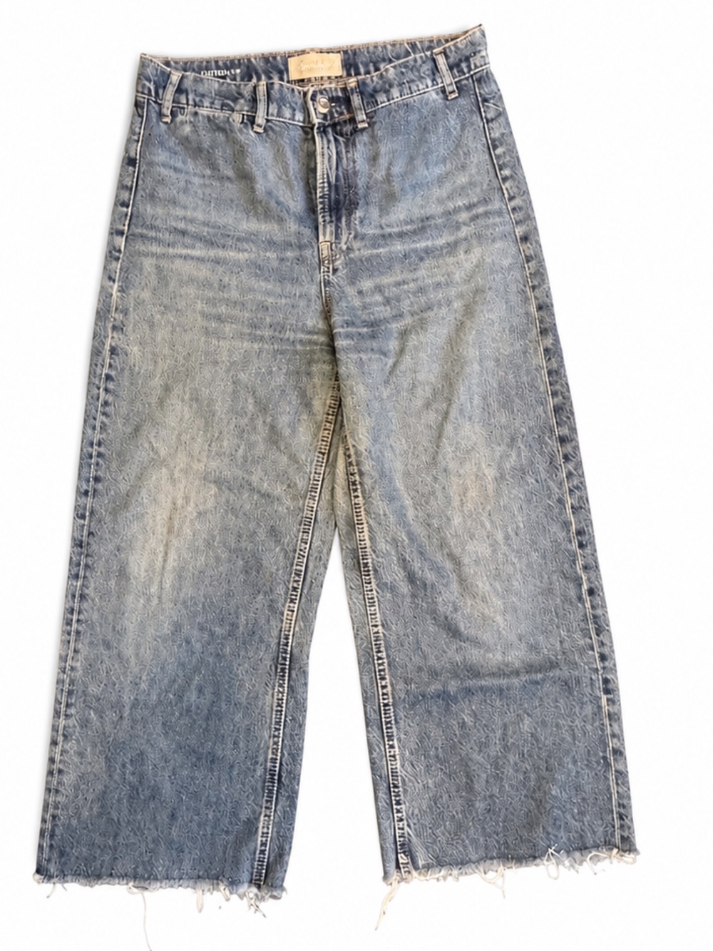 Everlane High Rise Wide Leg Ankle Jeans Raw Hem Light Wash Size 29